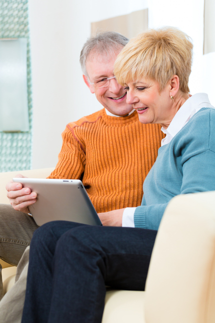 Seniors Home With Tablet Compute 3